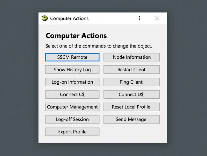 Actions interface