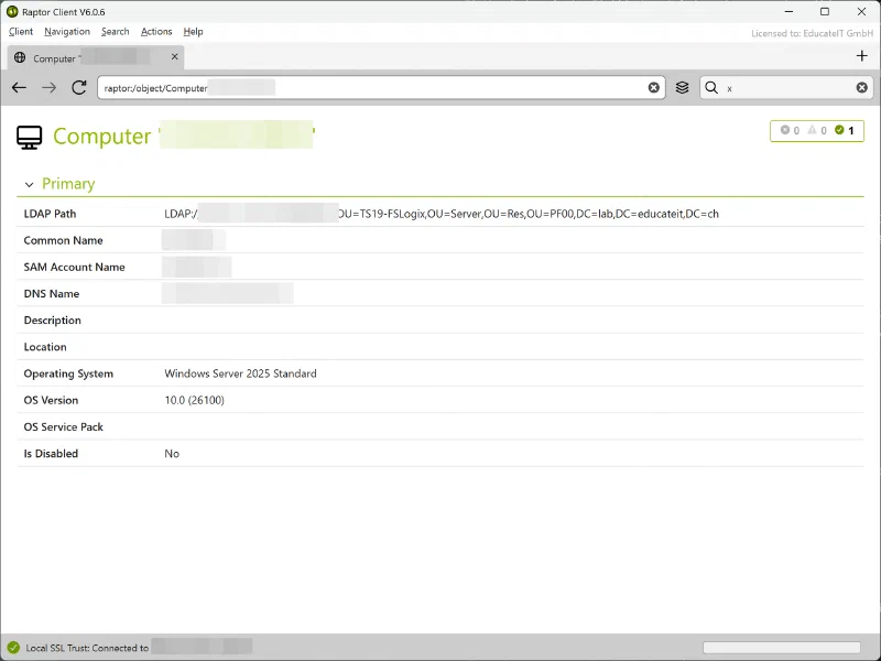 Computer information from Active Directory