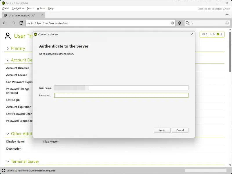 Raptor Client login