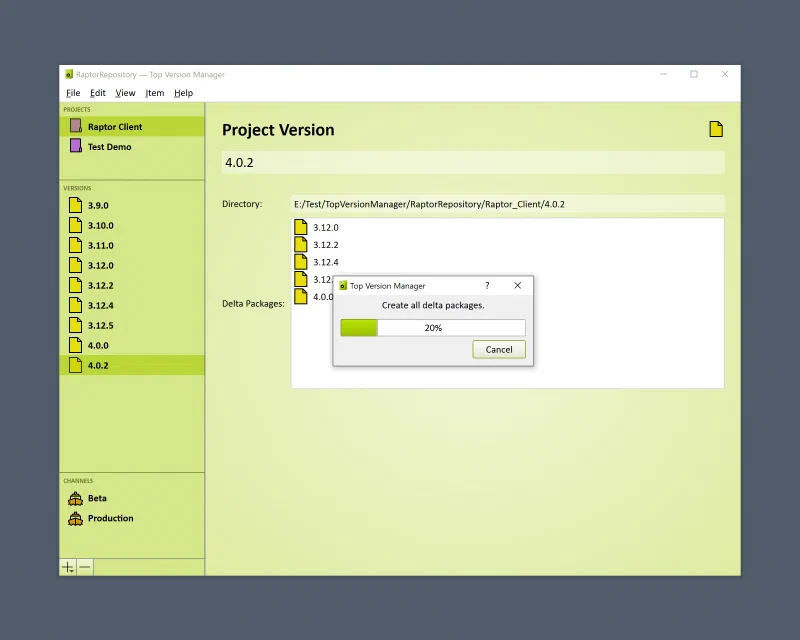 Processing progress