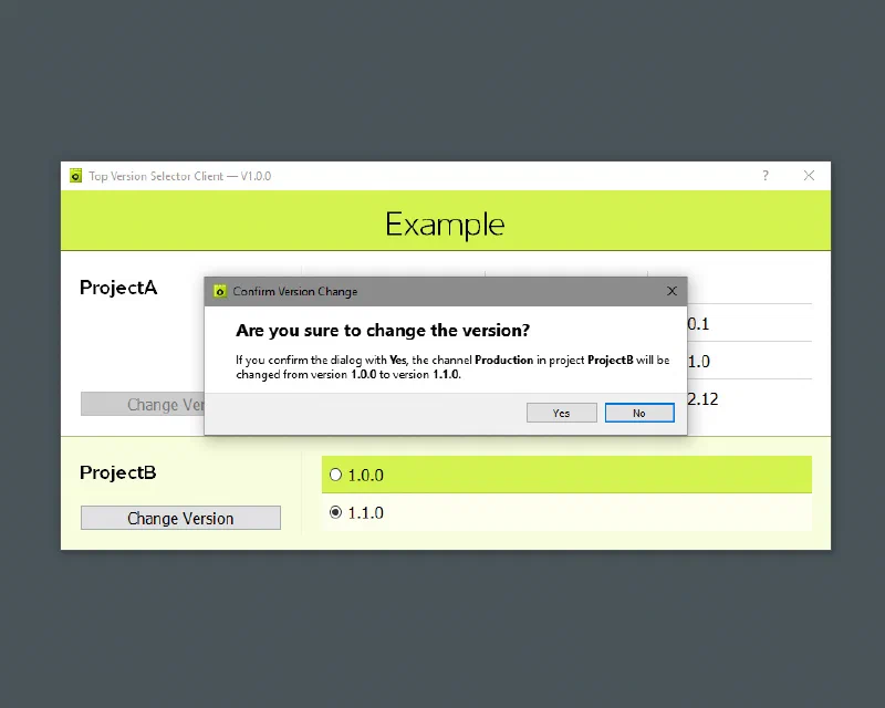 Version selection details